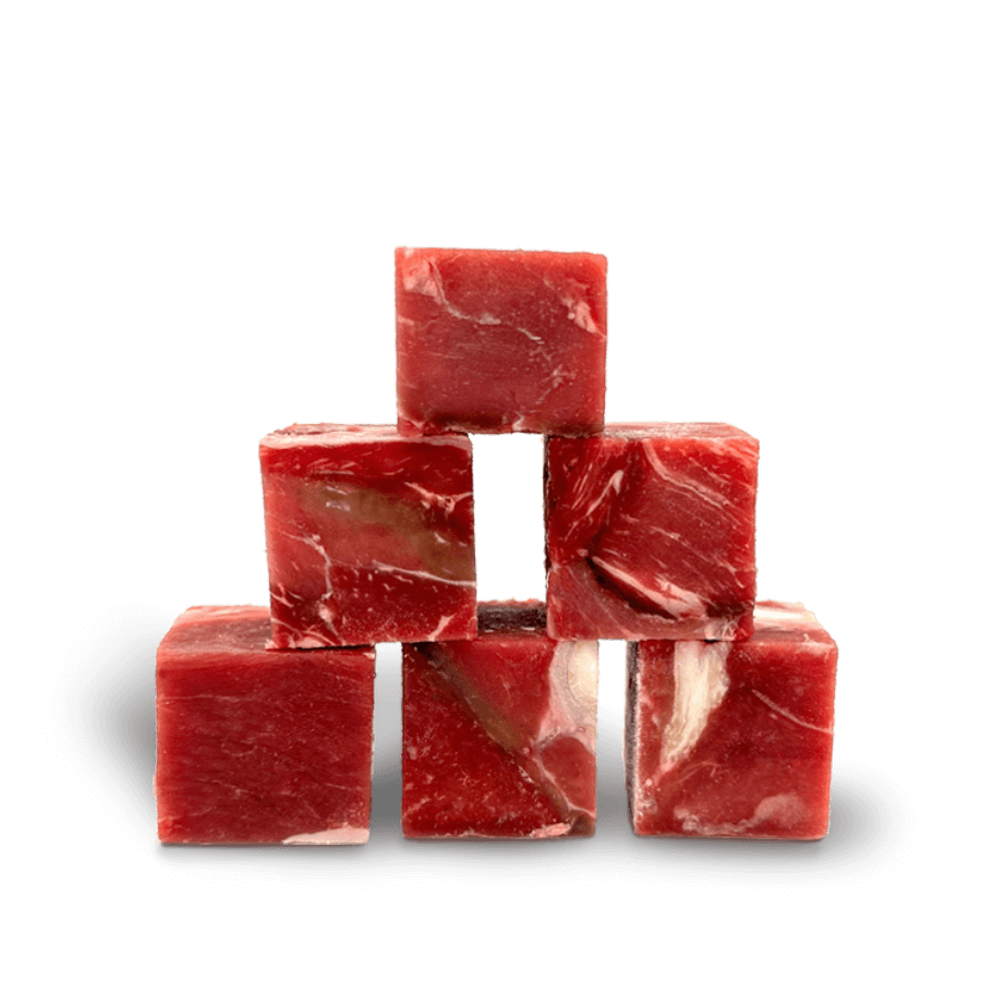 Muskelfleisch vom Büffel in Würfeln