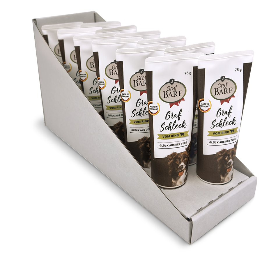Graf Barf "Graf Schleck" Belohnungstube Rind Produktpräsentation